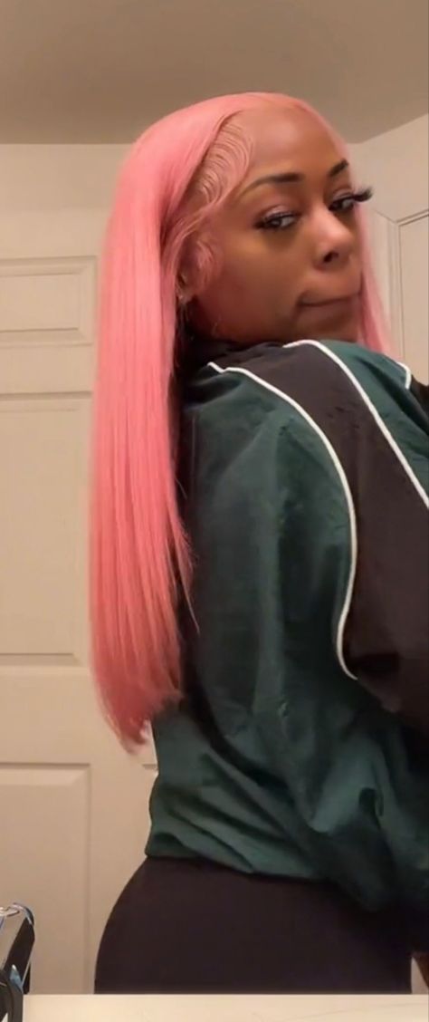 Colored Wig Styles For Black Women, Pink Sew In With Leave Out, Lace Front Hair Colors, Colored Hair Ideas For Blondes, Frontal With Color, Bob Lace Front Wigs Styles, Pink Wig Hairstyles For Black Women, Wig Hair Colors For Black Women, Color Wigs Black Women