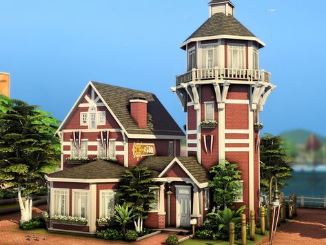 The Sims Resource - Old Lighthouse Lighthouse Sims 4, Sims Lighthouse, Sims Brindleton Bay, Sims 4 Brindleton Bay Builds, Brindleton Bay House Sims 4, Brindleton Bay Sims 4, Brindleton Bay House, Sims 4 Brindleton Bay House, Sims 4 Coastal House