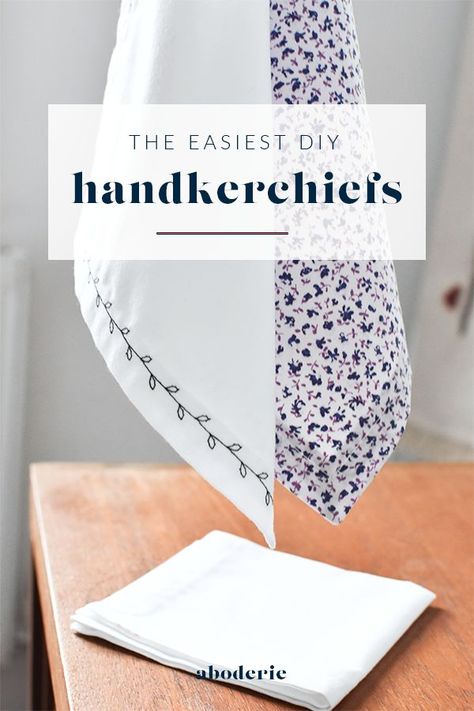 Handkerchief Diy, Craft Ideas For Beginners, Ice Cream Container, Handmade Handkerchiefs, Christmas Paper Craft, Embroidered Hankies, Hand Sewing Projects, Diy Napkins, Craft Ideas For Kids