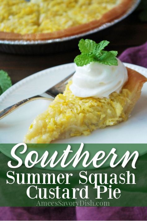 Squash Pie Recipes Desserts, Squash Pudding, Coconut Eggs, Squash Pie Recipes, Summer Pie Recipes, Almond Pie, Squash Pie, Summer Squash Recipes, Yellow Squash Recipes