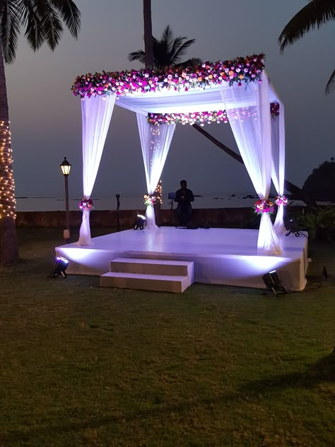 Marriage Lawn Decoration, Event Tent Design, Simple Mandap, Event Planning Board, Wedding Decorations Diy Centerpiece, Haldi Decoration Ideas, Simple Stage Decorations, Wedding Entrance Decor, Wedding Stage Design