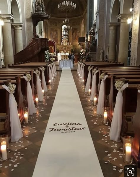 Church Wedding Decor, Simple Church Wedding, Church Aisle Decorations, Wedding Church Aisle, Church Aisle, Wedding Church Decor, Church Wedding Flowers, Church Wedding Ceremony, Aisle Decorations