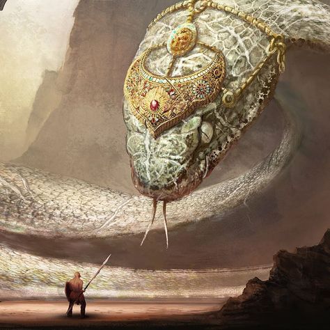 art (unknown artist) Creature Fantasy, Giant Snake, Snake Art, 다크 판타지, Fantasy Monster, Mythical Creatures Art, Mythological Creatures, Arte Fantasy, Arte Animal