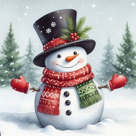 Image Creator from Microsoft Bing Christmas Card Images, Hadiah Diy, Snowmen Pictures, Snowman Images, Fest Temaer, Snowman Clipart, Christmas Diamonds, Söt Katt, Diy Snowman