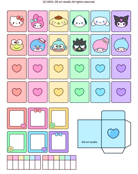 Sanrio Tamagotchi Printable, Sanrio Printables Templates, Sanrio Paper Doll, Sanrio Template, Sanrio Paper Craft, Tamagotchi Template, Sanrio Crafts, Paper Doll Printable Templates, Hello Kitty Printables