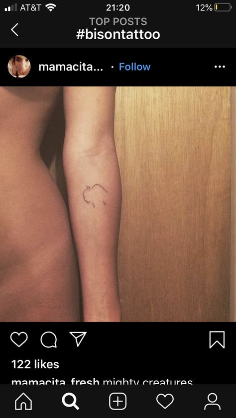 Minimalist Bison Tattoo, Buffalo Tattoos Women, Feminine Bison Tattoo, Dainty Buffalo Tattoo, Cute Buffalo Tattoo, Simple Buffalo Tattoo, Buffalo Outline Tattoo, Small Bison Tattoo, Buffalo Tattoo Ideas Feminine