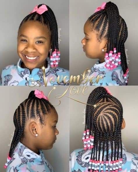 Latest Braided Hairstyles, Toddler Braided Hairstyles, Black Kids Braids Hairstyles, Kids Style Hair, Lil Girl Hairstyles, Kid Braid Styles, Toddler Hairstyles Girl, Natural Hairstyles For Kids, Girls Natural Hairstyles