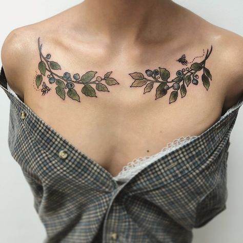 Plant Chest Tattoo, Blueberry Tattoo, Blackberry Tattoo, Neck Tattoos For Men, Shoulder Cap Tattoo, Best Neck Tattoos, Floral Thigh Tattoos, Cactus Rose, Neck Tattoo For Guys