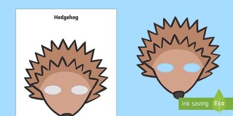 Hedgehog Play Masks, A Hedgehog, Mask Template, Primary Resources, Role Play, Early Years, Bat Signal, Superhero Logos, Costume Ideas