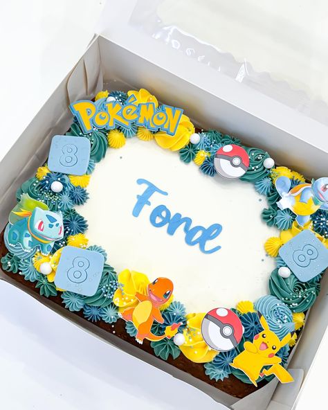 ⚡️ Gotta catch them alll Pokémon🔥 #pokemon#pomemoncake#cake#lasvegascakes#pokemonsheetcake#cakes Pokemon Square Cake, Chocolate Pokemon Cake, Pokemon Chocolate Cake, Pokémon Birthday Ideas Cake, Squirtle Birthday Cake, Pikachu Sheet Cake, Pokemon Sheet Cake Ideas, Pokemon Sheet Cake, Pokemon Desserts