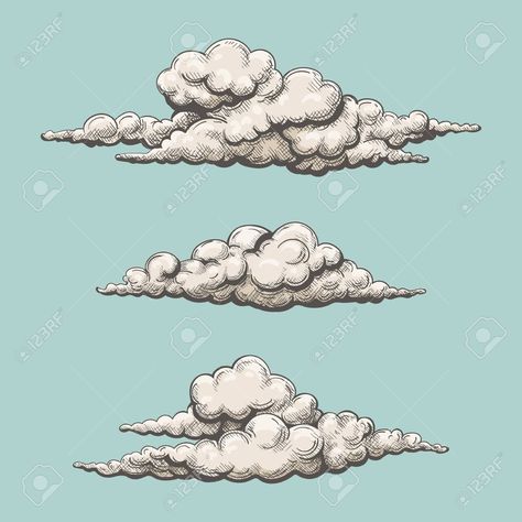 Cloud Etching, Cloud Tattoo Design, Cloud Illustration, Cloud Tattoo, Cartoon Clouds, Cloud Drawing, Desenho Tattoo, Flower Nature, Tattoo Design Drawings