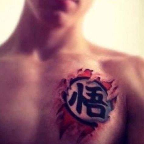 DBZ tattoo Bleach Tattoo, Dbz Tattoo, Sparrow Tattoo, Tattoo Dragon, Z Tattoo, Dragon Ball Tattoo, Chest Tattoos, Incredible Tattoos, Different Tattoos