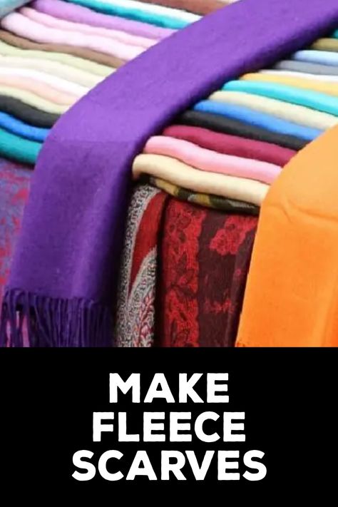 How to Make Fleece Scarves Christmas Scarfs Ideas, How To Make A Fleece Scarf, Fleece Scarves Diy, Polar Fleece Shawl Free Pattern, Fleece Scarf Diy, Fleece Scarf No Sew, Kids Fleece Scarf, Diy Fleece Scarf, No Sew Fleece Scarf