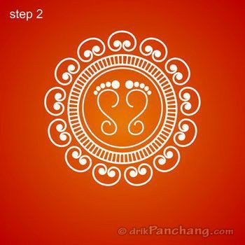 Owl Alpona, Rangoli Lakshmi, Lakshmi Feet, Rangoli Painting, Warli Painting, Design Rangoli, Easy Rangoli Designs Videos, Digital Mandala, Very Easy Rangoli Designs