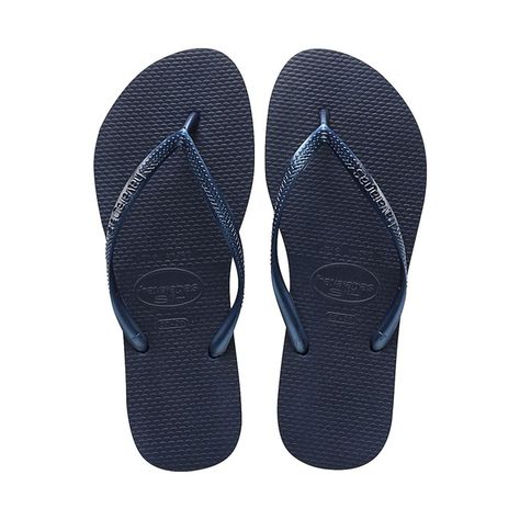 Flip flops for women - Collection | Official Havaianas® shop Blue Flip Flops, Rubber Flip Flops, Havaianas Flip Flops, Black Flip Flops, Navy Blue Color, Flip Flop, On Shoes, Womens Flip Flop, Black Sandals