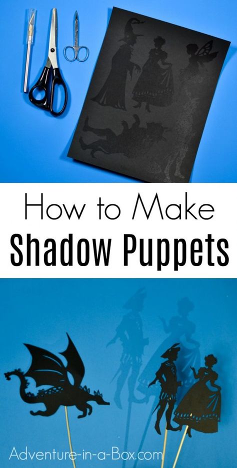 If you want to start a shadow puppet theatre at home, you will need to make shadow puppets! I think that once in a while we all want to try ourselves at a new creative enterprise. I don’t really want to be an actress, but I do like playing a game of charades. I don’t … Preschool Puppets, Theatre At Home, Teacher Recognition, Shadow Puppet Theatre, Theatre Crafts, Puppet Costume, Shadow Theatre, Puppets For Kids, Puppets Diy