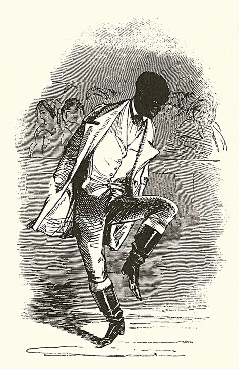 Master Juba’s real name was William Henry Lane. He was born a free black man in Rhode Island in 1825, and began his career as a performer in minstrel shows. He played the banjo and the tambourine and could imitate the moves of all of the best dancers of his time. Later he created … Minstrel Show, African American Artwork, Black Like Me, Social Dance, William Henry, Art Studio At Home, Fred Astaire, Tap Dance, Black Man