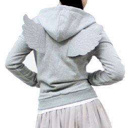 New Womens Angel Wings Zip Up Hoodie Winged Hoody Gray Grey Black XS S Butterfly Queen, Angel Boy, Bday Gifts, Women's Hoodies, White Coat, Cool Jackets, Black Xs, Women Hoodies Sweatshirts, Zip Up Hoodie