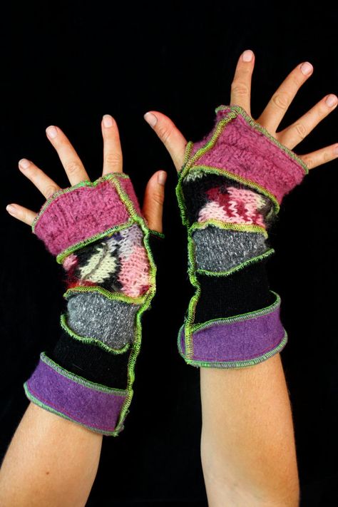 Arm Warmers - made from upcycled sweaters Floral Palette, Upcycled Sweaters, Big Pants, Verdant Green, Turkey Pattern, Recycled Sweater, Fashion Gloves, 2000s Style, Gloves Pattern