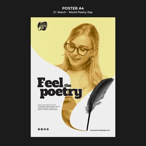 World poetry day event print template Poetry Event Poster, Poetry Poster Design, Poetry Posters Design, Poetry Event, Poetry Posters, World Poetry Day, Poetry Day, Author Event, Poetry Reading