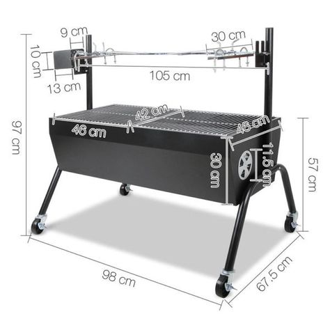 Bbq Trolley, Australian Bbq, Bbq Spit Rotisserie, Oil Drum Bbq, Bbq Spit, Spit Roaster, Bbq Stand, Metal Sheet Design, Weber Charcoal Grill