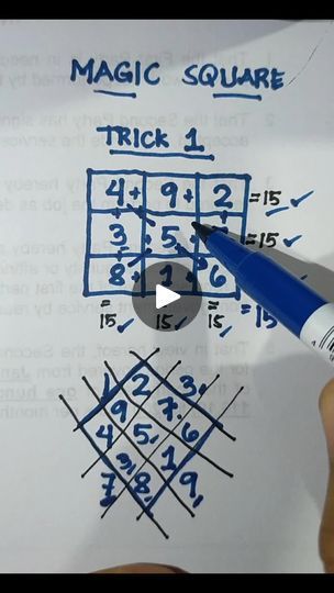 1.1M views · 13K reactions | MAGIC SQUARE OF 15 | MAGIC SQUARE OF 15 #TRICK 1 AND 2 #TRICKS | By Mathematics Tutorial | Facebook Magic Squares Math, Adding Numbers, Easy Magic, Magic Squares, Math Worksheet, Square, Quick Saves