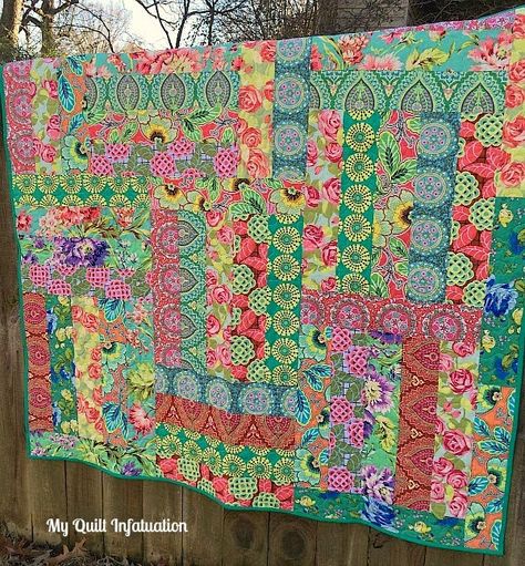 Kawandi Quilts, Amy Butler Quilt, Girl Quilts Patterns, Baby Quilt Tutorials, Strip Quilt, Sew Baby, Bohemian Quilt, Kaffe Fassett Quilts, Butterfly Tree