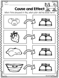 I Love My White Shoes Pete the Cat Activities Pete The Cat Worksheets Preschool, Pete The Cat Activities 1st Grade, Pete The Cat Science Activity, Cause And Effect Preschool Activities, Pete The Cat I Love My White Shoes, Cause And Effect Worksheet, Pete The Cat Activities, Pete The Cat Shoes, Readers Response