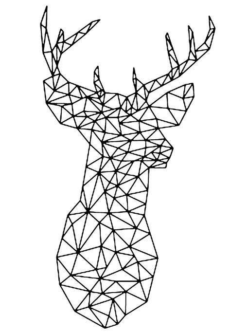 Vectorial deer - Deer only drawn with straight lines. From the gallery : Deers. Artist : Art'Isabellle. Just Color : Discover all our printable Coloring Pages for Adults, to print or download for free ! Straight Line Art, Deer Sketch, Deer Coloring Pages, Drawing Reference Photos, Shape Drawing, Zentangle Animals, Pages Aesthetic, Geometric Line Art, Coloring Pages Aesthetic