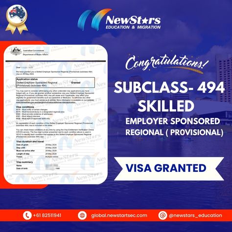 🌟𝐔𝐧𝐥𝐨𝐜𝐤 𝐘𝐨𝐮𝐫 𝐀𝐮𝐬𝐭𝐫𝐚𝐥𝐢𝐚𝐧 𝐃𝐫𝐞𝐚𝐦 𝐰𝐢𝐭𝐡 Employer Sponsored visa’s! 🇦🇺✈️ 🎉 Congratulations to our clients for grant of subclass 494 𝗦𝗸𝗶𝗹𝗹𝗲𝗱 𝗘𝗺𝗽𝗹𝗼𝘆𝗲𝗿 𝗦𝗽𝗼𝗻𝘀𝗼𝗿𝗲𝗱 𝗥𝗲𝗴𝗶𝗼𝗻𝗮𝗹 (𝗣𝗿𝗼𝘃𝗶𝘀𝗶𝗼𝗻𝗮𝗹) visa approval ✅ Occupation: - 𝐌𝐚𝐬𝐬𝐚𝐠𝐞 𝐓𝐡𝐞𝐫𝐚𝐩𝐢𝐬𝐭 🎉 Attention applicant working in regional Australia ! 🍳 Ready to kick start your journey to Australian residency? ✅ If you're a skilled worker with 3 years of experience and a sponsoring employer, you could be eligible for a 494 visa . Let us guide you towards per... Permanent Residency, Massage Therapist, Free Consultation, You Must, Government, Massage, Contact Us, Australia, Education