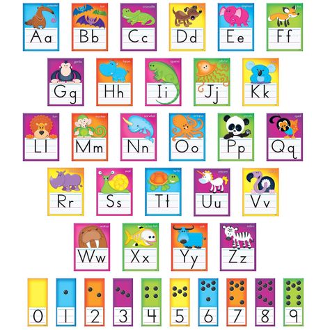 Kids Learning Charts, Alphabet Wall Cards, Alphabet Display, Animal Alphabet Letters, Animals Alphabet, Whimsical Animals, Preschool Classroom Decor, Alfabet Letters, Alphabet Charts