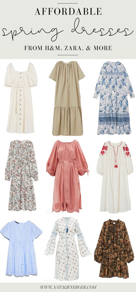 A roundup of affordable feminine dresses for spring, including easy styles in maxi and mini lengths and neutral accessories to pair them with. #maxidress #springoutfitidea #outfitflatlay #springflatlay #floraldress #embroidereddress Spring Dress Outfits, Spring Midi Dress, Pictures Outfits, Sundress Season, Outfits For Spring, Dresses For Spring, Feminine Dresses, Neutral Accessories, Best Casual Outfits