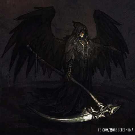 . Grim Reaper With Wings, Reaper With Wings, Angel Demon, Artistic Inspiration, Grim Reaper, Dark Fantasy, Dungeons And Dragons, Artist Inspiration, Art Illustration