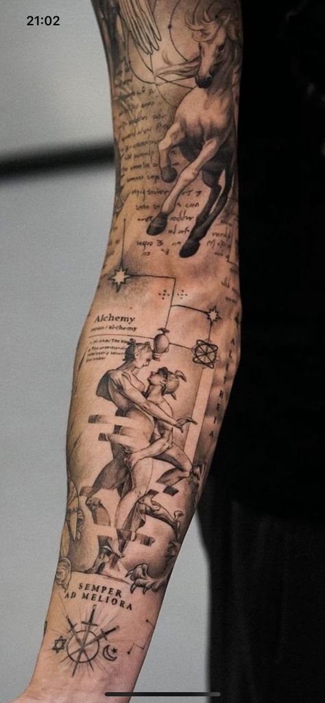 Mens Roman Sleeve Tattoo, Greek Wrist Tattoos, Inner Bicep Greek Tattoo Men, Roman Arm Tattoo, Stoicism Tattoo Design, Philosophy Tattoos Ideas, Filled In Patchwork Sleeve Tattoo, Roman Theme Tattoo, Catholic Sleeve Tattoo