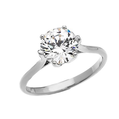 14k White Gold 3 Carat Engagement And Proposal Solitaire Ring (Size 11) | Amazon.com Classic Engagement Ring, Elegant Engagement Rings, Engagement Proposal, Handmade Engagement Rings, Cz Rings Engagement, Classic Engagement, Classic Engagement Rings, Proposal Engagement, Beautiful Engagement Rings