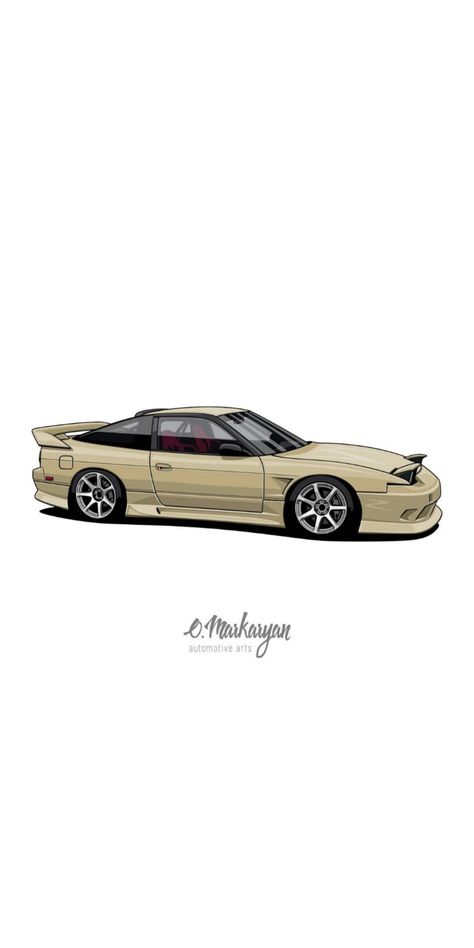 Nissan 240sx Drawing, 240sx Drawing, Oleg Markaryan, Nsx Honda, Foto Cars, Car Life Hacks, Nissan 180sx, Cars Room, Porsche 930