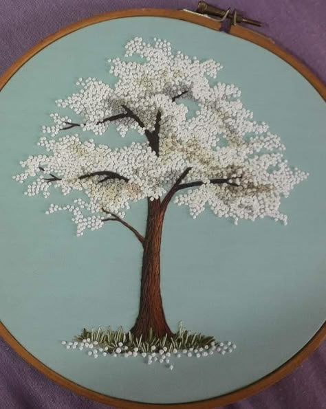 Embroidery Tree, Sulaman Pita, Silk Ribbon Embroidery Patterns, Embroidery Stitches Beginner, Hand Embroidery Patterns Free, Simple Hand Embroidery Patterns, Embroidery Hoop Wall Art, Hand Embroidery Patterns Flowers, Needle Crafts