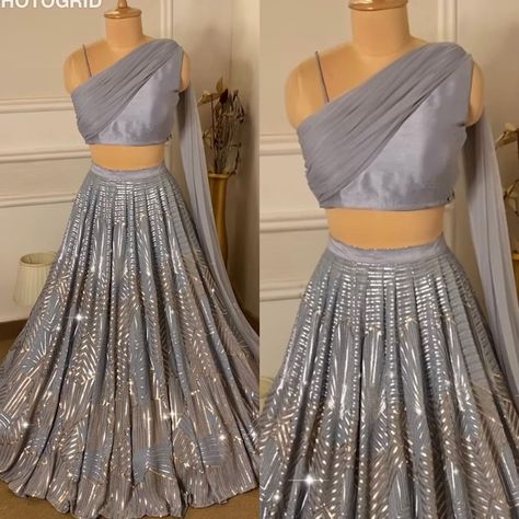 Brocade Skirt And Top, Gray Lehenga, Ethnic Lehenga, Grey Lehenga, Sabyasachi Lehenga, Party Wear Lehenga Choli, Work Lehenga, Lengha Choli, Lehenga Skirt