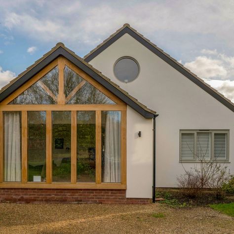 Glazed Porch, 1970s Bungalow, Bungalow Conversion, Dormer Bungalow, Bungalow Extensions, Modern Family Home, Family Room Addition, House Extension Plans, Bungalow Renovation