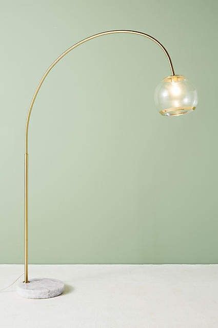 Arched glass floor lamp | Anthropologie Diy Floor Lamp, Indoor Floor Lamps, Floor Lamp Bedroom, Glass Floor Lamp, Floor Lamps Living Room, Arched Floor Lamp, Vintage Floor Lamp, Contemporary Lamps, Cool Floor Lamps