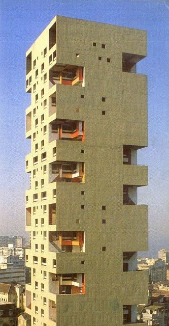 Charles Correa - Kanchanjunga Apartments Kanchanjunga Apartments, Charles Correa, Brutalist Architecture, Structure Architecture, Indian Architecture, Modern Buildings, Brutalism, Residential Building, Dieselpunk