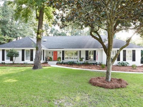 Ranch Style Home Eclectic Accessories, Ranch House Remodel, Ranch House Exterior, Home Styles Exterior, Black Shutters, House Shutters, Ranch Exterior, Hgtv Magazine, Quirky Decor