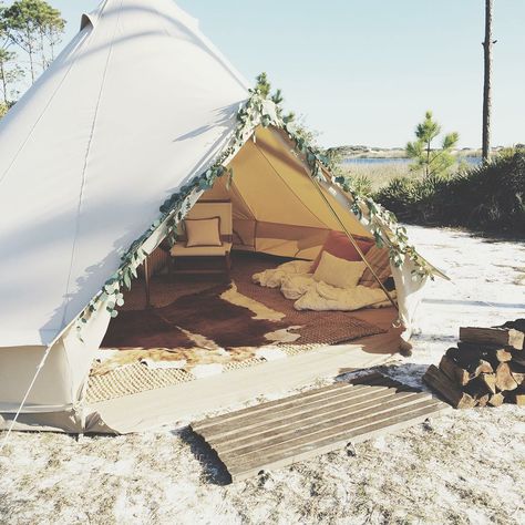 Bell Tent Camping, Glamping Wedding, Coleman Camping Stove, Backyard Tent, Canvas Bell Tent, Coleman Camping, Lodge Ideas, Bell Tents, Daily Vibes