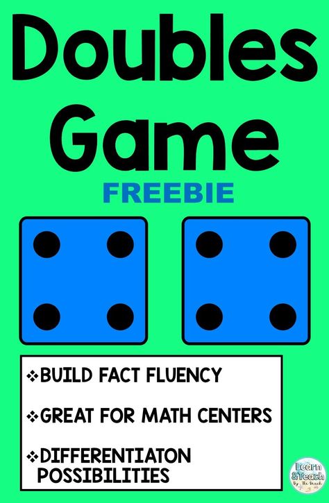 Doubles Facts Games, Doubles Facts Activities, Second Grade Games, Doubles Math, Math Fluency Games, Teaching Doubles, Math Doubles, Math Addition Games, Math Fact Games