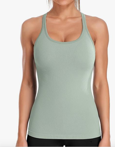 Ribbed workout athletic tank tops feature a soft scoop neckline and an elongated that hits just below the hip Running Tank Tops, Gym Tank Tops, Workout Crop Top, Tank Top Bras, Gym Tops, Sport Tank Tops, Athletic Top, Ribbed Tank Tops, Running Shirts