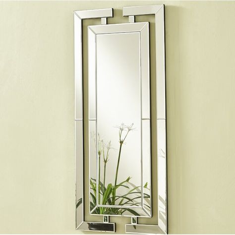 Willa Arlo Interiors Stillings Contemporary Beveled Accent Mirror | Wayfair Long Rectangle Mirror, Mirror For Entrance, Tall Wall Mirrors, Beveled Edge Mirror, Clear Mirror, Faux Window, Contemporary Mirror, Accent Mirror, Rectangle Mirror