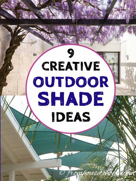 I love these outdoor shade ideas for my backyard garden design. The DIY shade canopies are so simple to make, look beautiful and will keep your deck or patio cool in the summer sun. #fromhousetohome #shadeideas #gazebo #pergola #deckstructures #gardenideas Diy Backyard Shade Ideas, Diy Backyard Shade, Outdoor Shade Ideas, Backyard Shade Ideas, Diy Patio Cover, Diy Pergola Kits, Deck Shade, Deck Or Patio, Shade Ideas