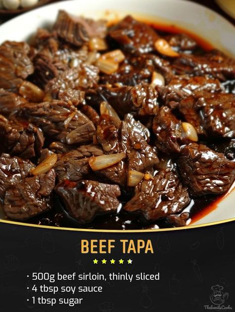 buddy valastro🧑‍🍳🍖🍟 | Savory Beef Tapa | Facebook Tapa Recipe Filipino, Beef Tapa Recipe Filipino, Panlasang Pinoy Recipe, Beef Tapa, Philippines Recipes, Buddy Valastro, Recipes Savory, Beef Skewers, Beef Sirloin