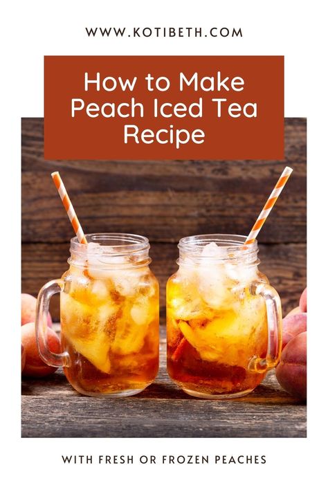 Diy Simple Syrup, Peach Iced Tea Recipe, Flavored Iced Tea Recipes, Peach Tea Recipe, Shrimp Pasta Recipes Easy, Peach Iced Tea, Sweet Tea Recipes, Green Tea Drinks, Iced Tea Recipe