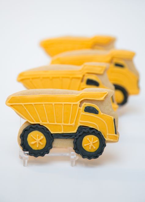 Dump Truck Cookies, Truck Cookies, Construction Cookies, Decor Cookies, Truck Cakes, Construction Birthday Parties, Construction Theme, Truck Party, Pretty Cookies